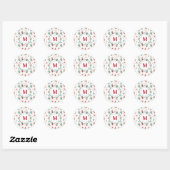 Monogram Sneeuwman Sweets 1,5-in Ronde Sticker (Vel)