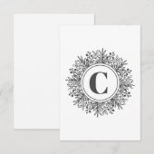 Monogram Sneeuwvlok Kerstmis Bedankkaart (Voorkant / Achterkant)
