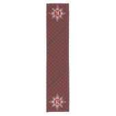 Monogram sneeuwvlok op plaid korte tafelloper (Voorkant)