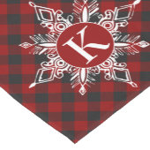 Monogram sneeuwvlok op plaid korte tafelloper (Hoek)