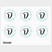 Monogram Sneeuwvlok Stickers en Envelop Afdichting (Vel)
