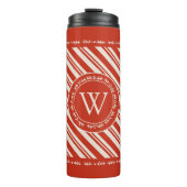 Monogram snoepriet streep thermosbeker (Voorkant)