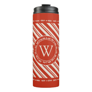 Monogram snoepriet streep thermosbeker