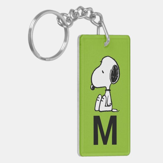 Monogram | Snoopy neerkijken Sleutelhanger (Voorkant Links)