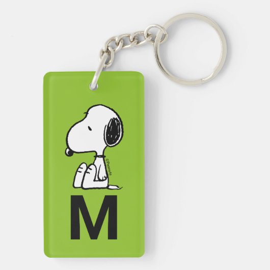 Monogram | Snoopy neerkijken Sleutelhanger (achterkant)