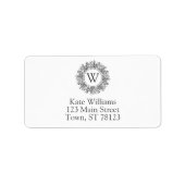 Monogram Snowflake - kerstadres Etiket (Voorkant)