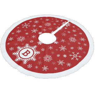 Monogram Snowflake kerstboom Rood/wit Kerstboom Rok