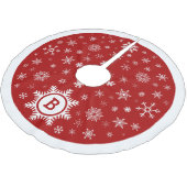 Monogram Snowflake kerstboom Rood/wit Rok (Gekanteld)