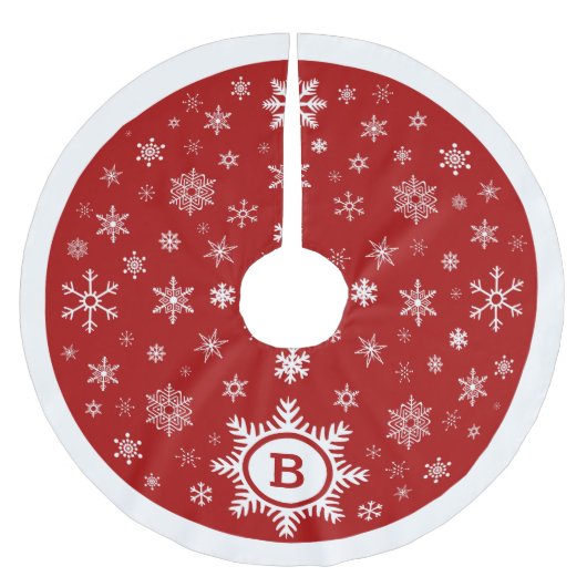 Monogram Snowflake kerstboom Rood/wit Rok (Voorkant)