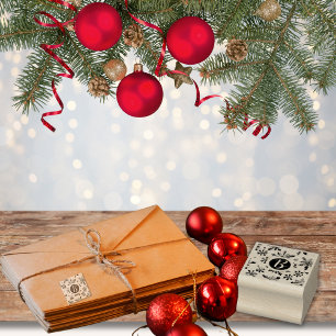 Monogram Snowflake Kerstmis Rubberstempel