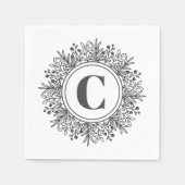 Monogram Snowflake Kerstmis Servet (Voorkant)