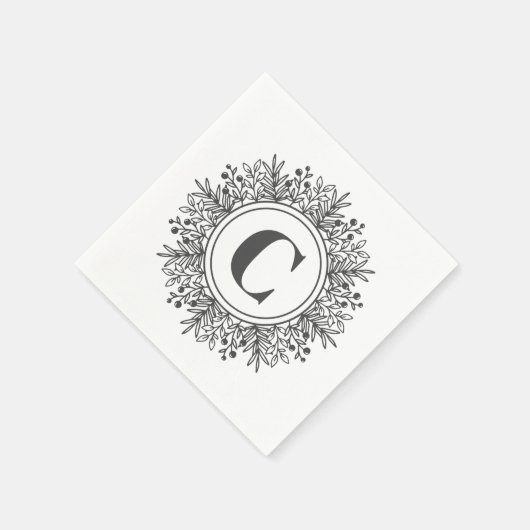 Monogram Snowflake Kerstmis Servet (Hoek)