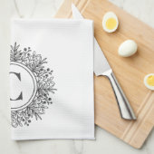 Monogram Snowflake Kerstmis Theedoek (Quarter Fold)