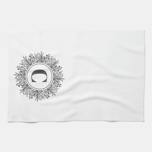 Monogram Snowflake Kerstmis Theedoek (Horizontaal)