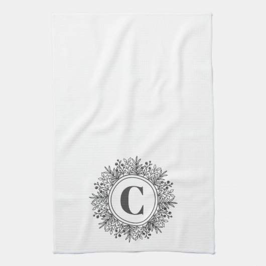 Monogram Snowflake Kerstmis Theedoek (Verticaal)