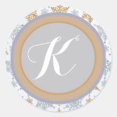 Monogram Snowflake Stickers (Voorkant)