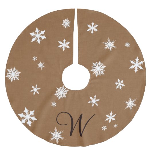 Monogram Snowflake Tree Skirt Kerstboom Rok (Voorkant)