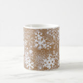 Monogram Snowflakes Gingerbrood Kraft Brown Koffiemok (Center)