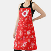 Monogram snowschilfers met een schattig patroon schort (Insitu)