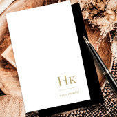 Monogram Social Notecard Elegant Zwart Goud Notitiekaartje