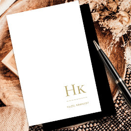 Monogram Social Notecard Elegant Zwart Goud Notitiekaartje