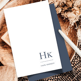 Monogram Social Notecard Professionele Marine Wit Notitiekaartje