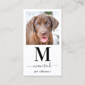 Monogram sociale media QR-code voor foto personali Visitekaartje (Voorkant)