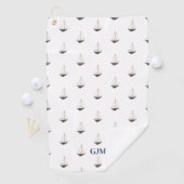 Monogram soepel zeilen nautische kust preppy golfhanddoek (Insitu)
