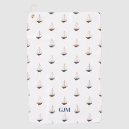 Monogram soepel zeilen nautische kust preppy golfhanddoek