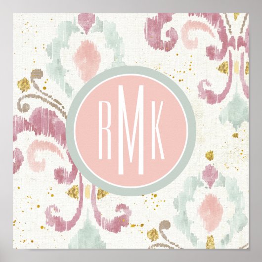 Monogram | Soft Deco-patroon Poster (Voorkant)