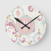 Monogram | Soft Deco-patroon Ronde Klok (Voorkant)