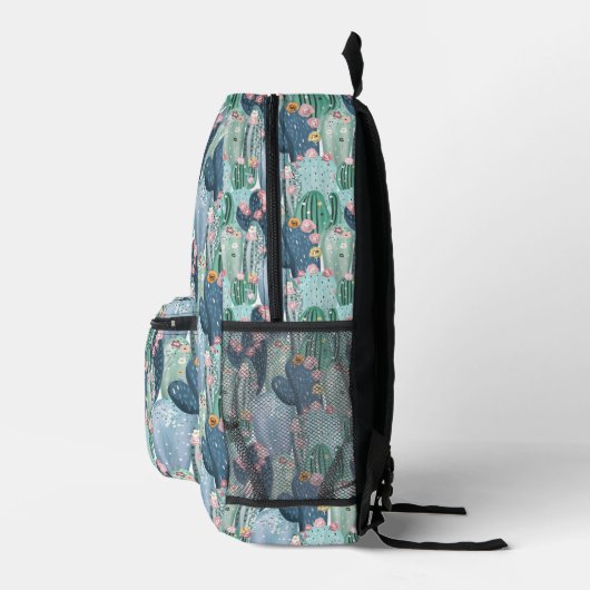 Monogram | Soft Patel Cactus Pattern Bedrukte Rugzak (Rechts)