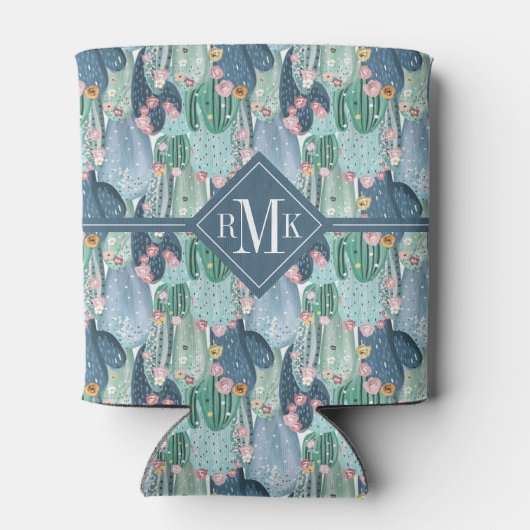 Monogram | Soft Patel Cactus Pattern Blikjeskoeler (Achterkant)