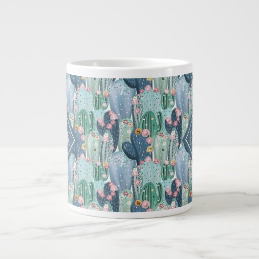 Monogram | Soft Patel Cactus Pattern Grote Koffiekop (Voorkant)