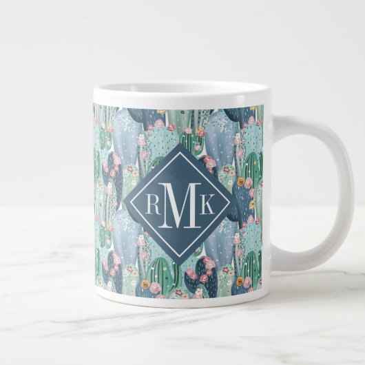 Monogram | Soft Patel Cactus Pattern Grote Koffiekop (Rechts)