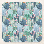 Monogram | Soft Patel Cactus Pattern Kartonnen Onderzetters (Voorkant)