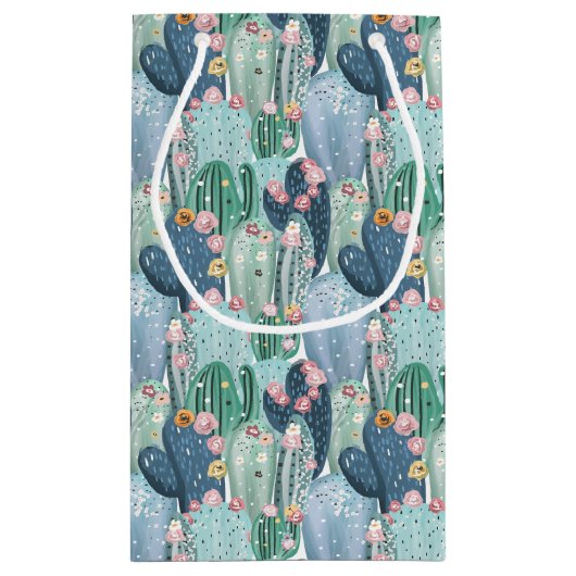 Monogram | Soft Patel Cactus Pattern Klein Cadeauzakje (Achterkant)