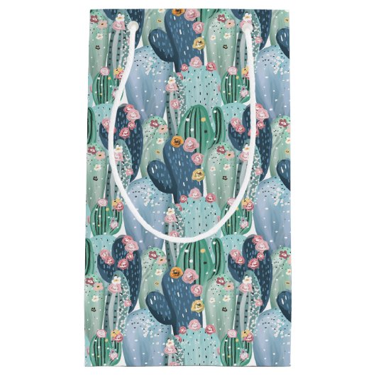 Monogram | Soft Patel Cactus Pattern Klein Cadeauzakje (Voorkant)