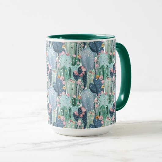 Monogram | Soft Patel Cactus Pattern Mok (Voorkant rechts)