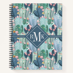 Monogram   Soft Patel Cactus Pattern Notitieboek
