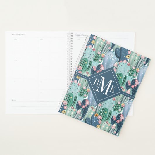Monogram | Soft Patel Cactus Pattern Planner (Display)