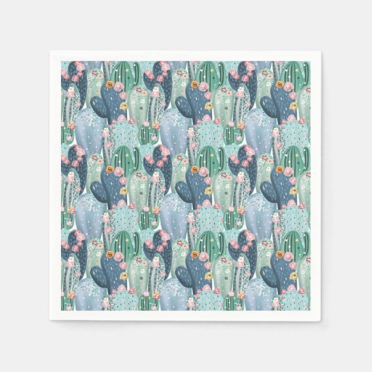Monogram | Soft Patel Cactus Pattern Servet (Voorkant)