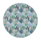 Monogram | Soft Patel Cactus Pattern Snijplank (Voorkant)