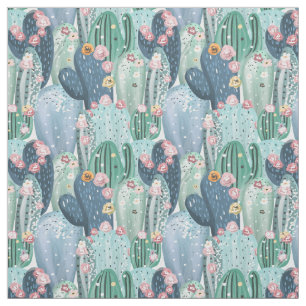Monogram   Soft Patel Cactus Pattern Stof