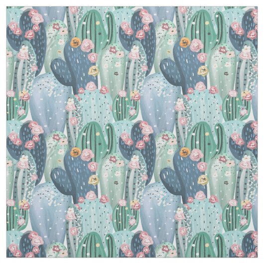 Monogram | Soft Patel Cactus Pattern Stof (Swatch)