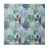 Monogram | Soft Patel Cactus Pattern Tegeltje (Voorkant)