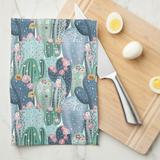 Monogram | Soft Patel Cactus Pattern Theedoek (Quarter Fold)