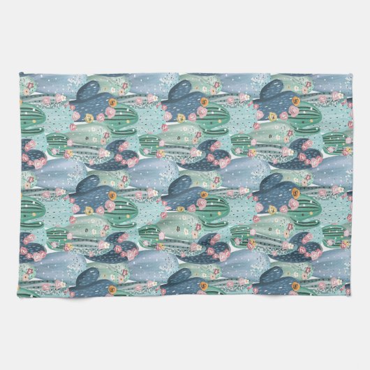 Monogram | Soft Patel Cactus Pattern Theedoek (Horizontaal)