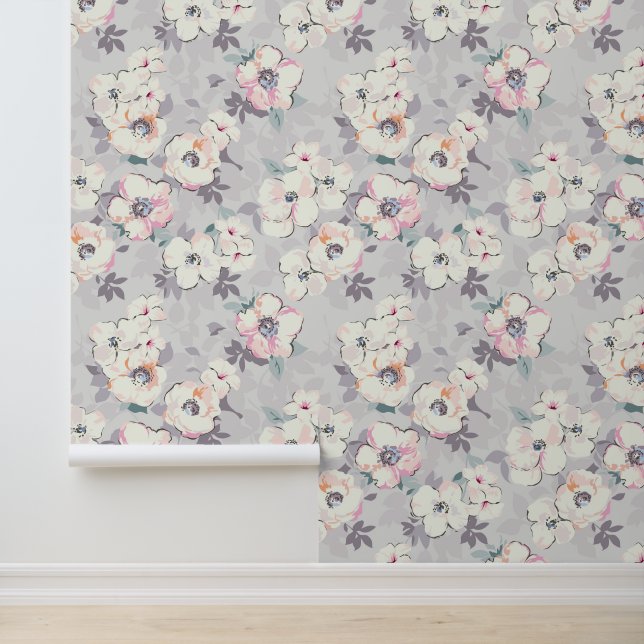 Monogram | Soft roze Waterverf Patroon Behang (Applicatie)