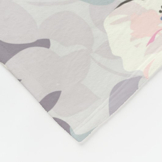 Monogram | Soft roze Waterverf Patroon Fleece Deken (Hoek)